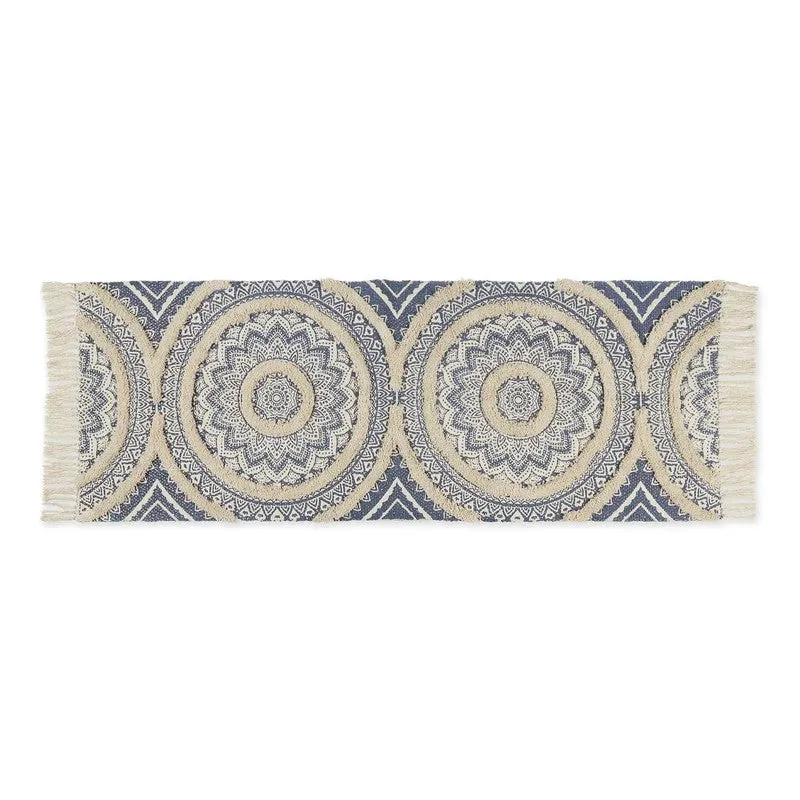 Mandala Cotton Runner Rug (Blue) - Set of Two media 3