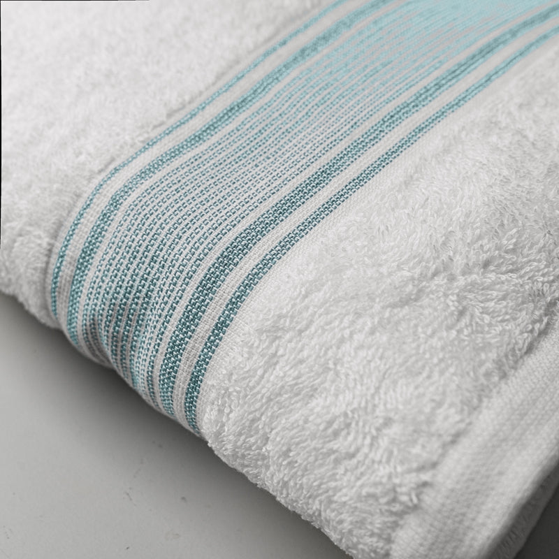 Micro Cotton LuxeDry Comfort Bath Towel - White & Green media 4