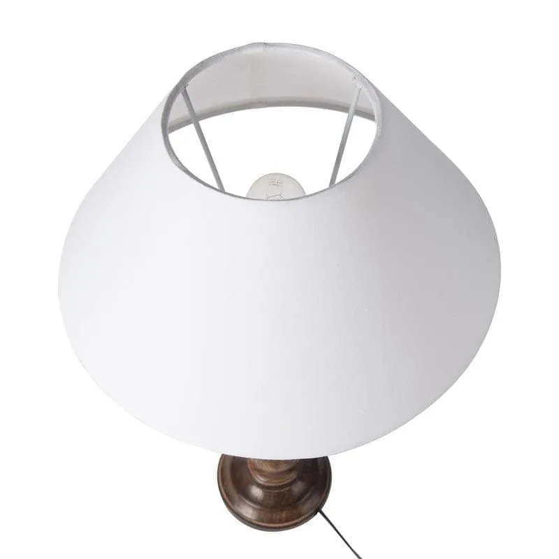 Floral Carved Fabric Table Lamp - White,Brown media 3