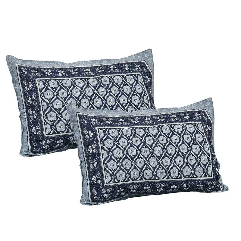 Opala Printed Cotton Bedsheet (Blue) - 160 TC media 5