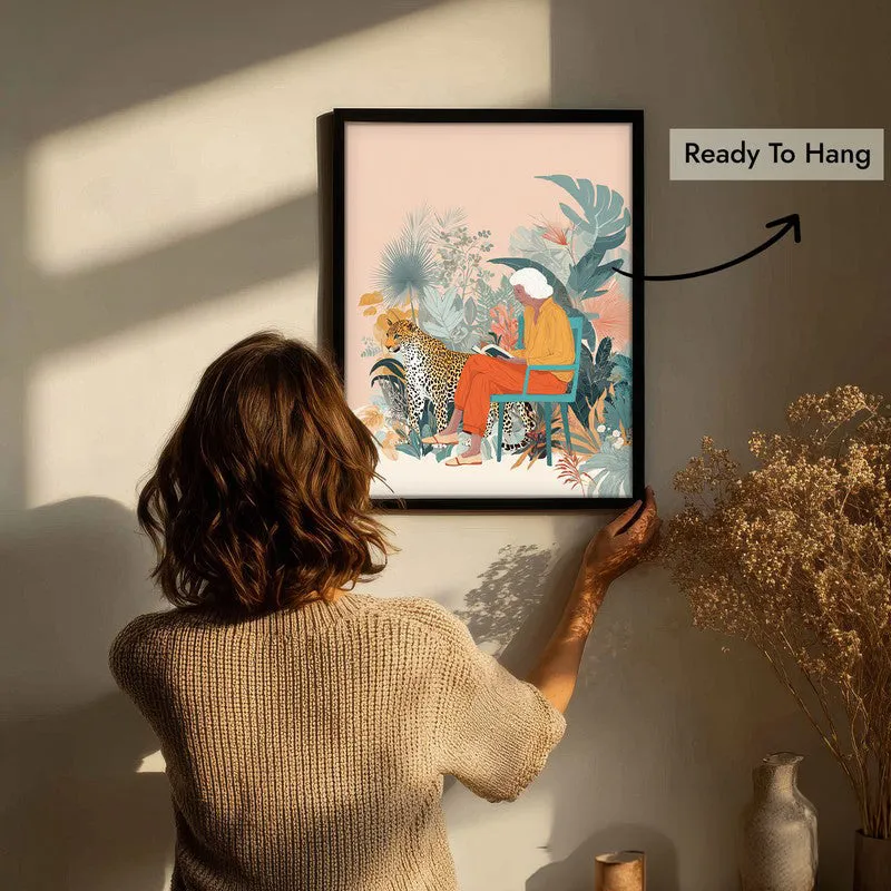 Solitude Safari Canvas Wall Painting - Black Frame media 8