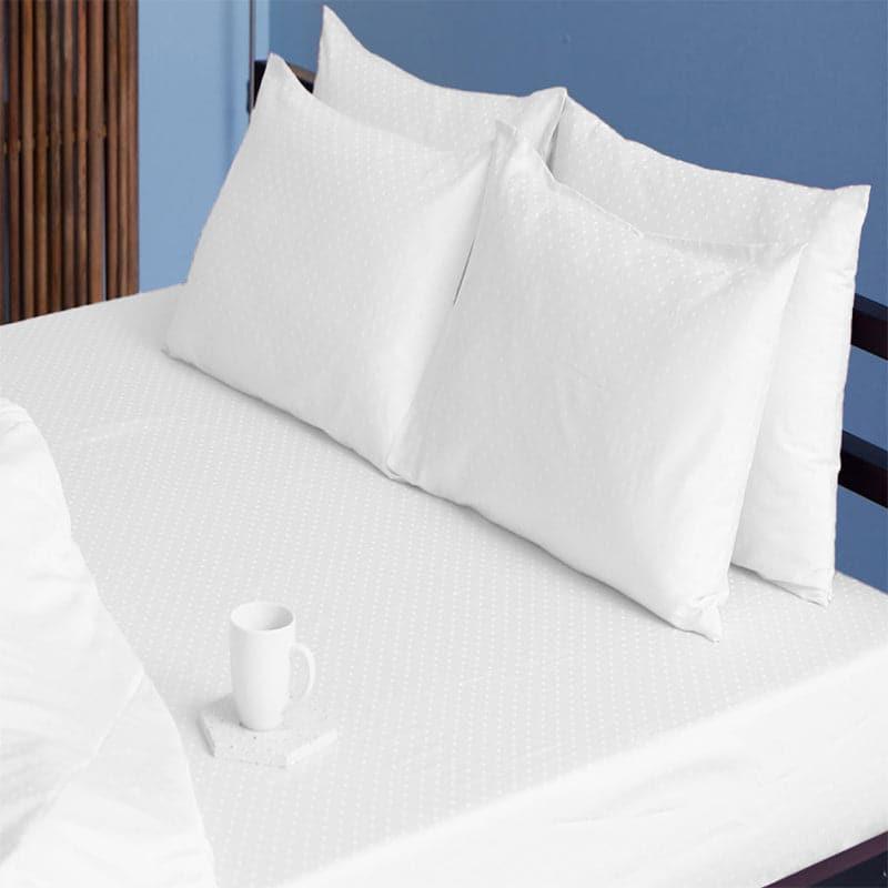 Azva Swiss Dot Cotton Bedsheet (White) - 300 TC media 4
