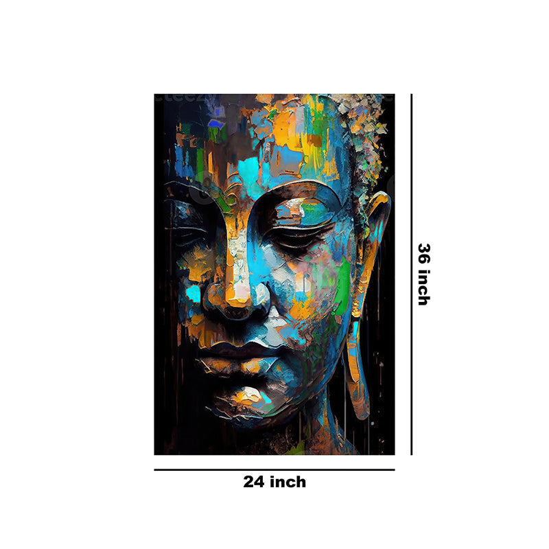 Cosmic Peace Poly Canvas Wall Painting - Multicolor media 9