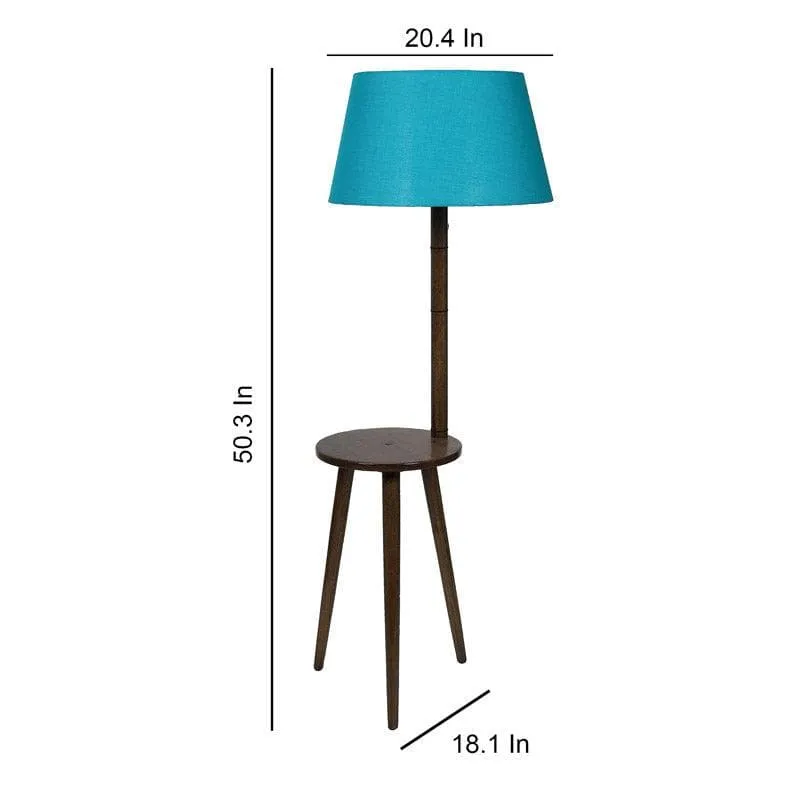 Rosa Miosa Floor Lamp With Shelf - Teal media 5