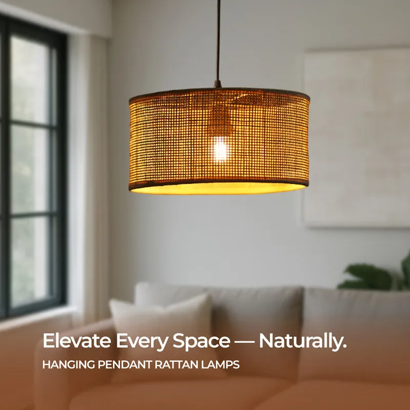 Lume Ray Rattan & Metal Ceiling Lamp media 9