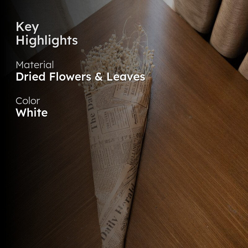 Amora Fax Dried Flower Bunch - White media 2