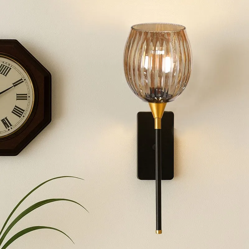 Auric Ribbed Glass Wall Lamp media 3