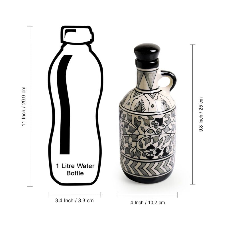 Mughal Musca Handpainted Oil Dispenser (Grey) - 900 ML media 7
