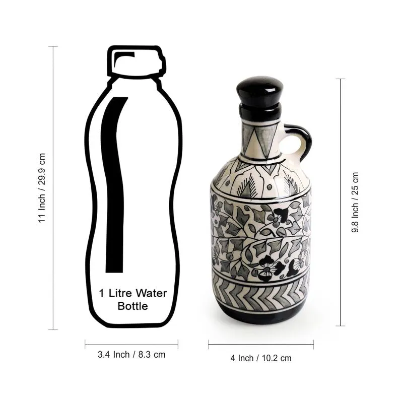 Mughal Musca Handpainted Oil Dispenser (Grey) - 900 ML media 7