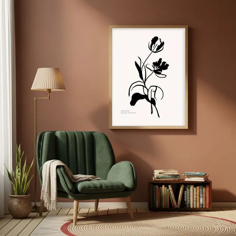 Wildbloom Canvas Wall Painting With Brown Frame media 1