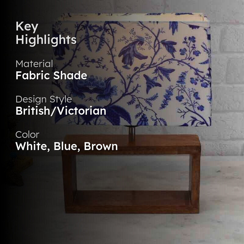 Audace Fabric Table Lamp - White,Blue media 2