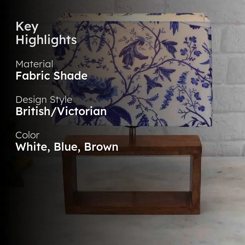 Audace Fabric Table Lamp - White,Blue - 2
