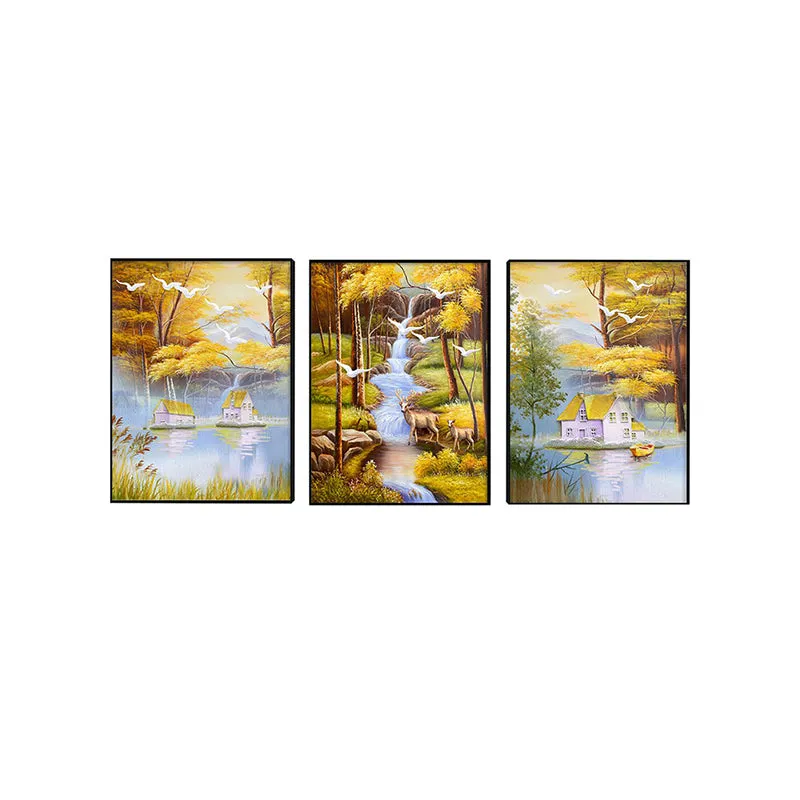 By The River Wall Painting - Set Of Three media 3