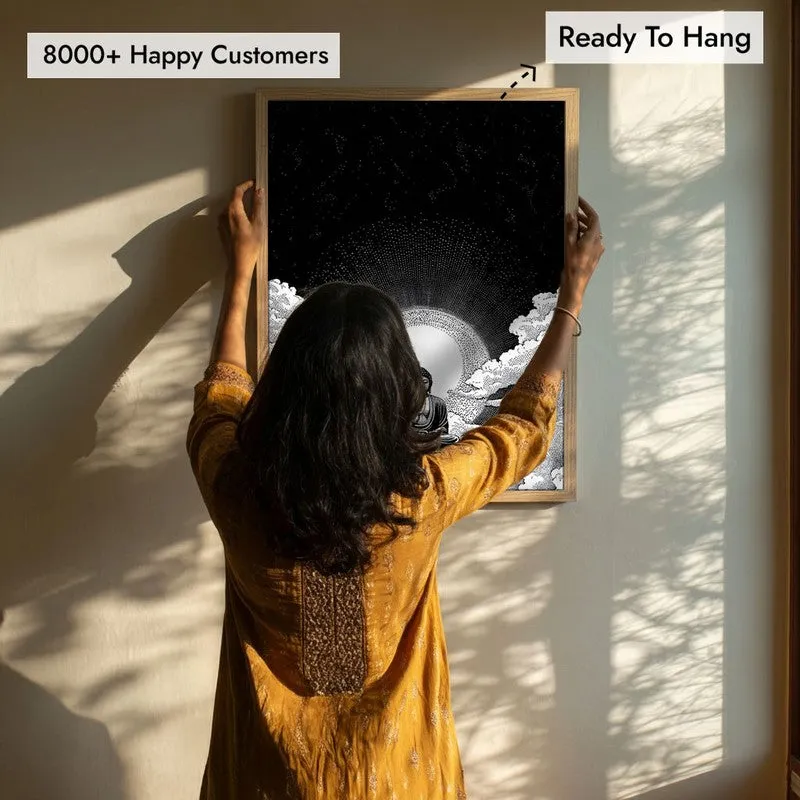 Buddha In Clouded Serenity IV Wall Painting With Brown Frame media 7