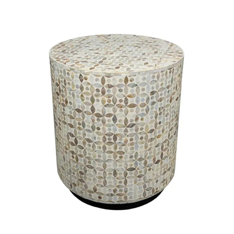 Walnix Mother of Pearl Side Table - Off White media 4