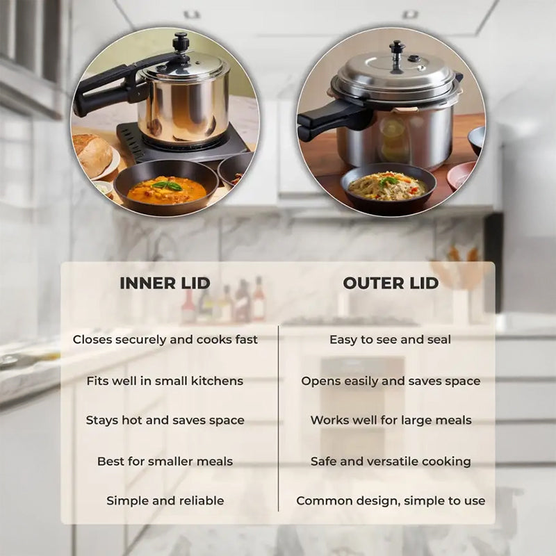 Nirlon Hard Anodized Aluminum Pressure Cooker - 2000 mL/ 8 Inches media 9