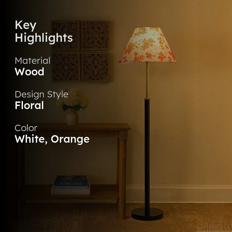 Golden Ray Wooden Floor Lamp - Orange media 2