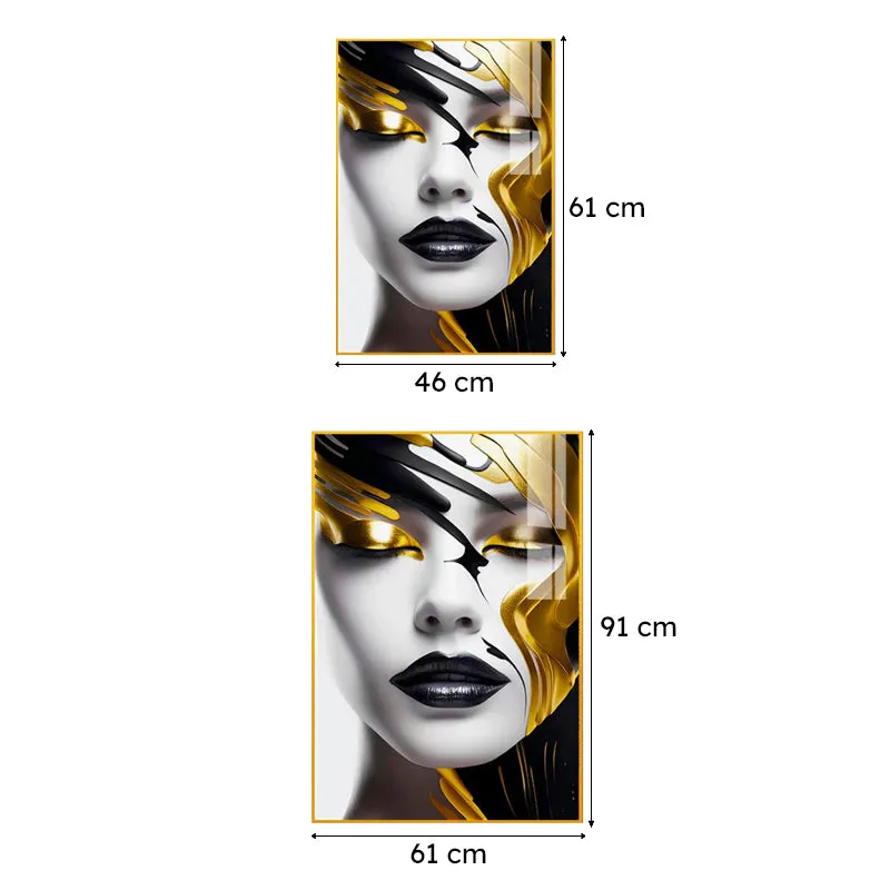 Veiled In Gold Modern Canvas Wall Art With Frame - Gold media 6