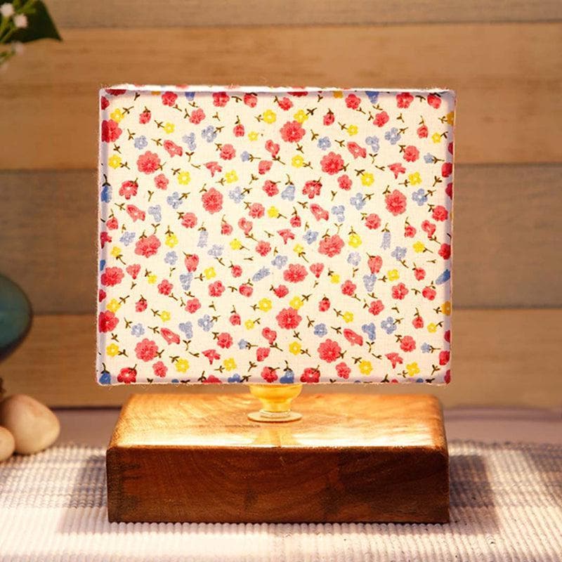Hyacinth Square Fabric Table Lamp - Multicolor