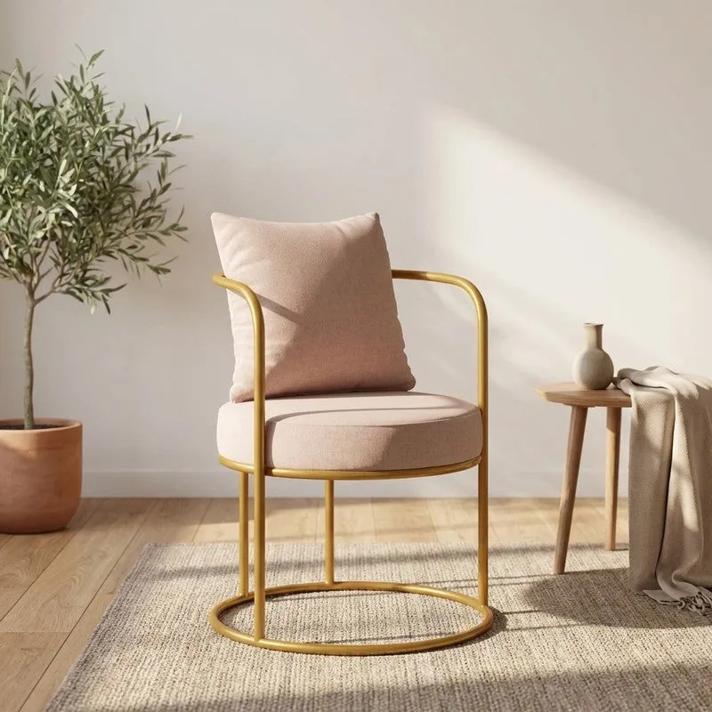 Estora Metal Accent Chair - Pink media 1