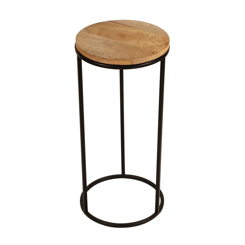 Wooden Top Base Aluminum Side Table - Large media 5