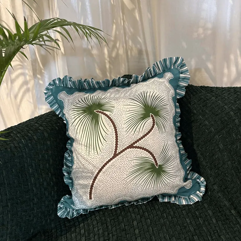 Wisp Of Leaves Ruffled Cushion Cover - Set Of Five media 3
