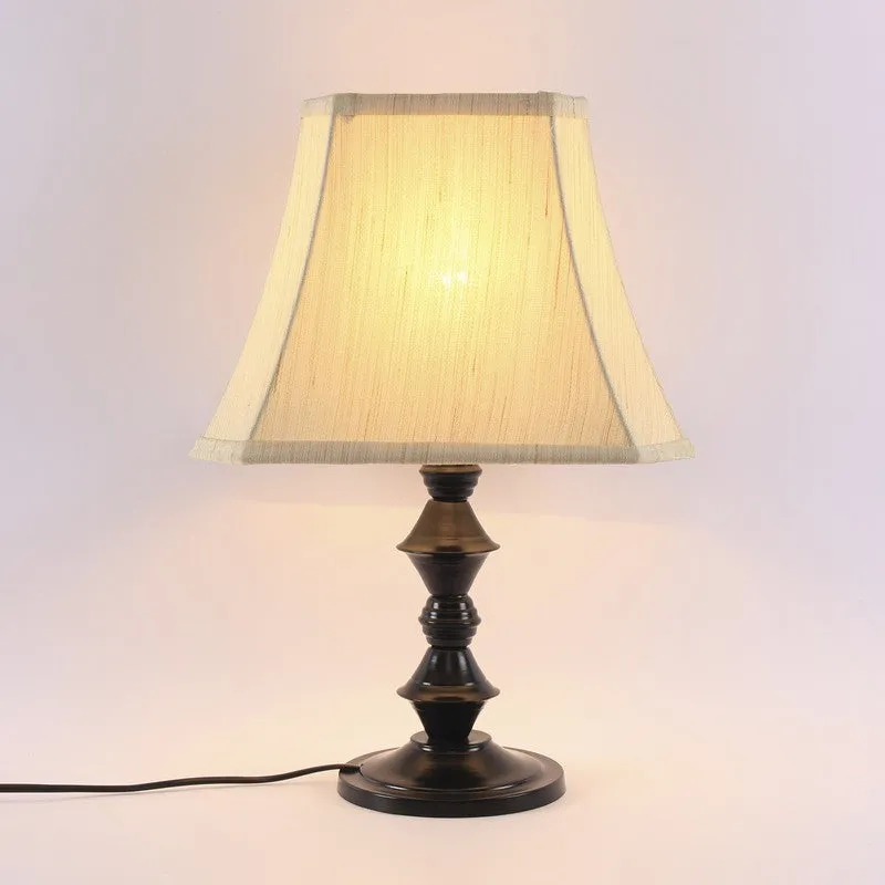 Flamevia Cotton Table Lamp With Iron Base - Ivory media 6