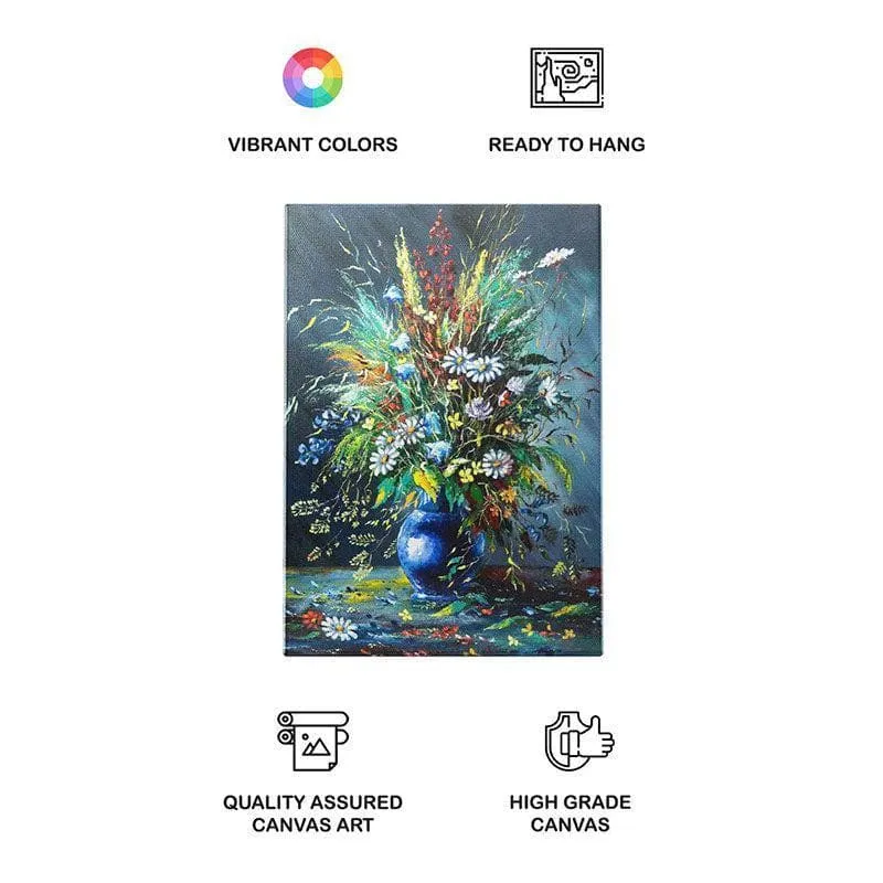 Bouquet Of Wild Flora Canvas Wall Painting - Gallery Wrap media 4