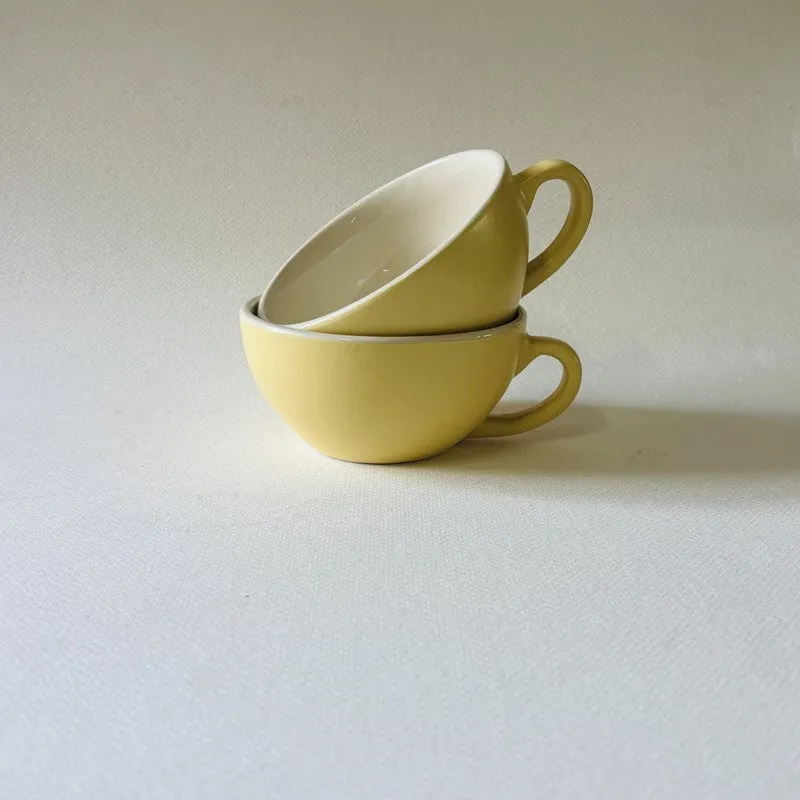 Ceramic Tea Cups (Yellow,240 mL Each) - Set Of Two media 6