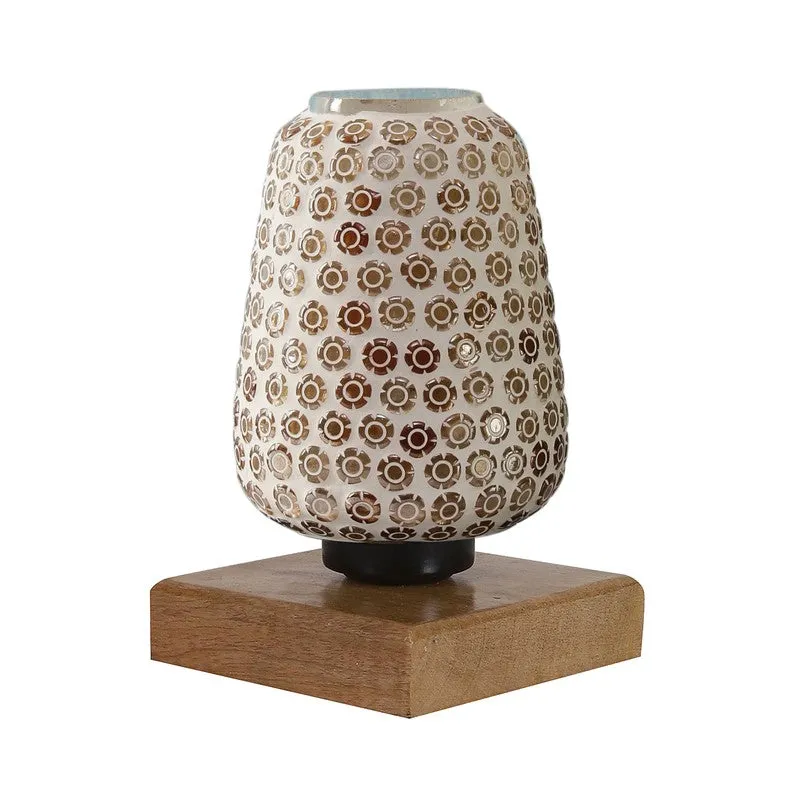 Grazia Glass Table Lamp With Wooden Base - Multicolor media 6