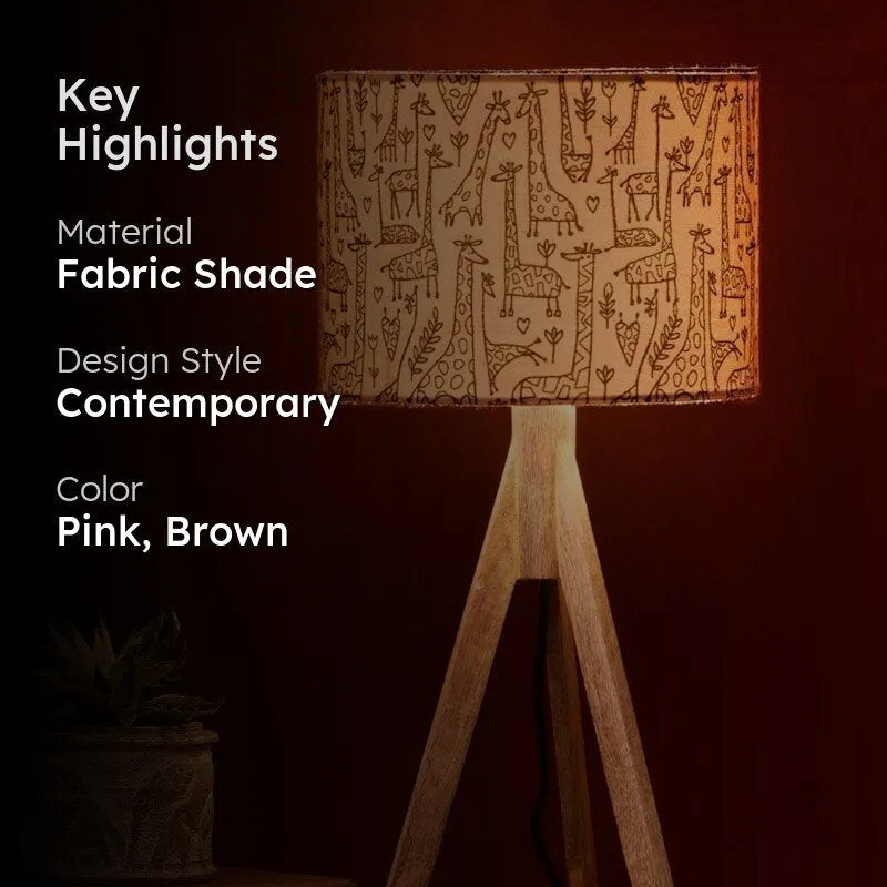 Tall Tales Tripod Fabric Table Lamp - Pink,Brown media 2
