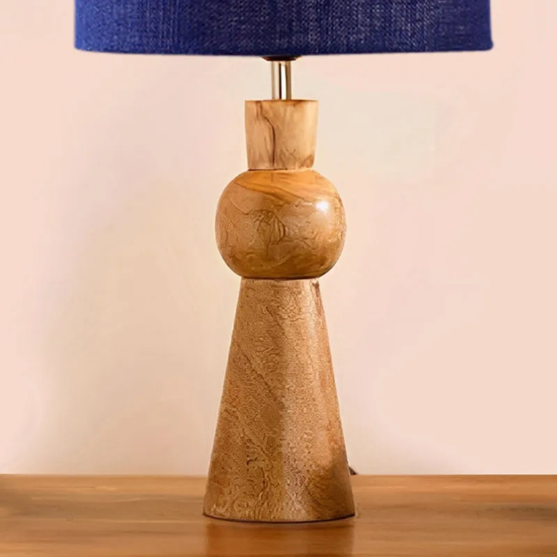 Angler Jute Wooden Table Lamp - Blue,Brown media 3