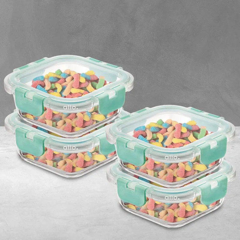 Tiffo Leak Proof Glass Lunch Box (160 mL Each) - Set Of Four media 3
