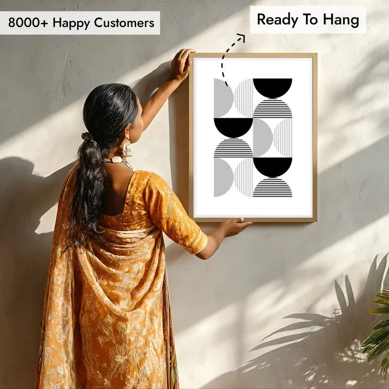 Charcoal Echoes Framed Canvas Archival Canvas Wall Painting - Natural Brown Frame media 6