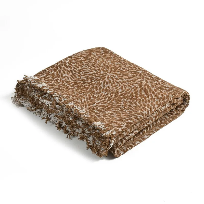Daisytwist Abstract Cotton Throws - Brown media 3