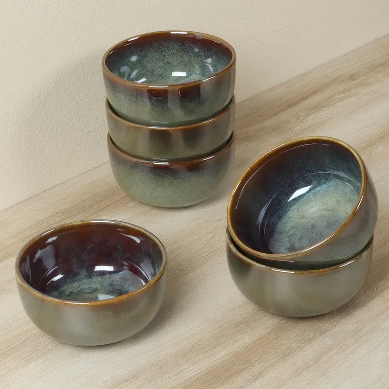 SnackSense Bowl (Olive Green,400 mL Each) - Set Of Six media 4