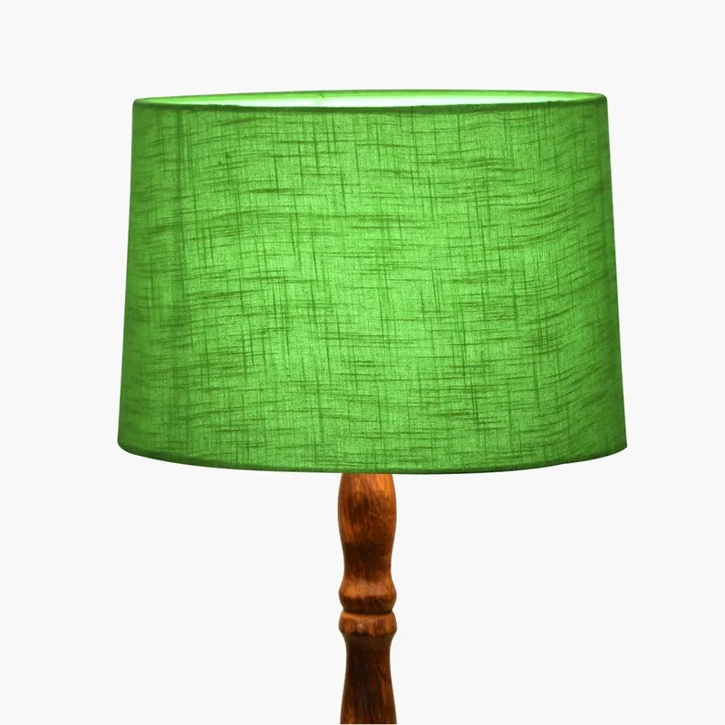 Heritage Turned Wooden Floor Lamp - Green & Brown media 4