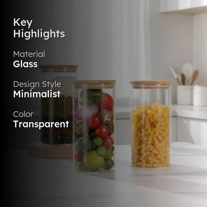 Smart Store Glass Jar (1000 mL Each) - Set Of Three media 2
