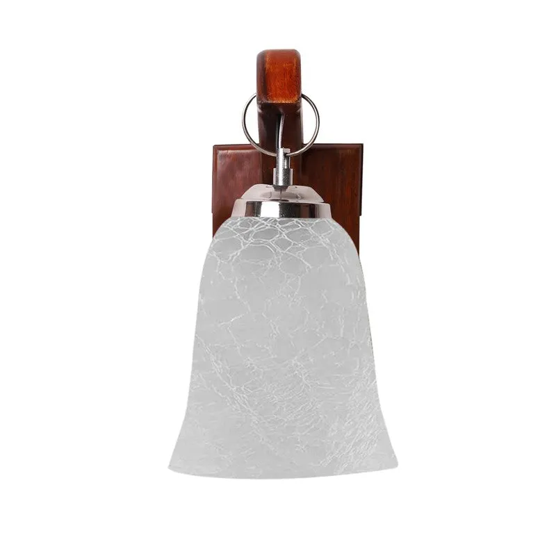 Crystal Bloom Wood Base Glass Wall Lamp media 6