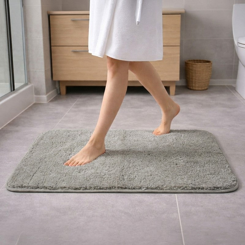 Clear Step Anti Skid Micro Fiber Bath Mat - Grey - 40 x 60 cms