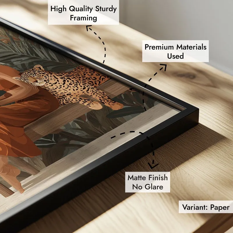 Wild Reading Canvas Wall Painting - Black Frame media 6