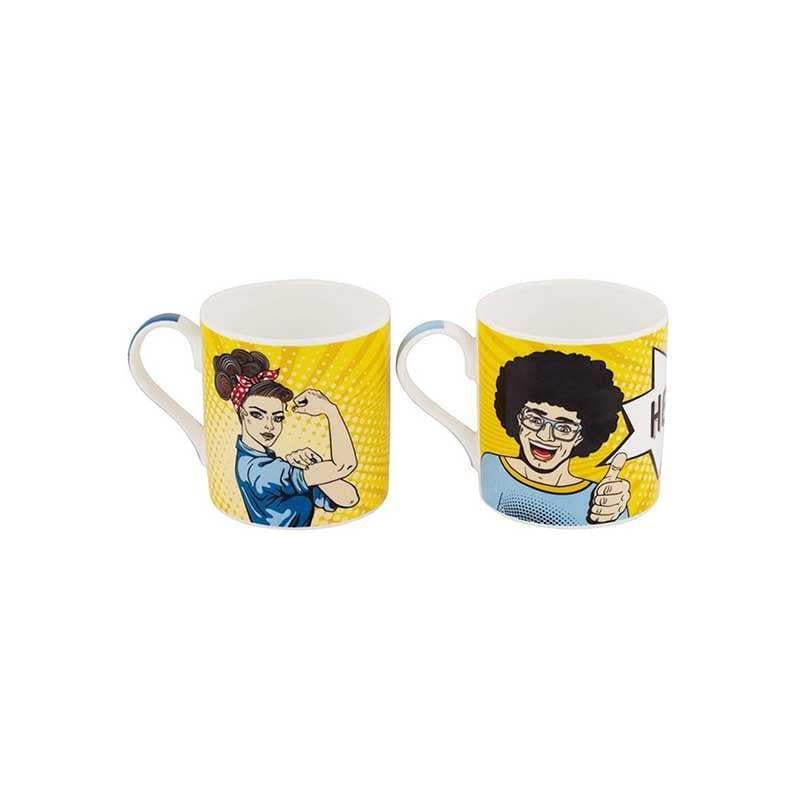 Pop Bone China Coffee Mug (350 mL Each) - Set of Two media 4