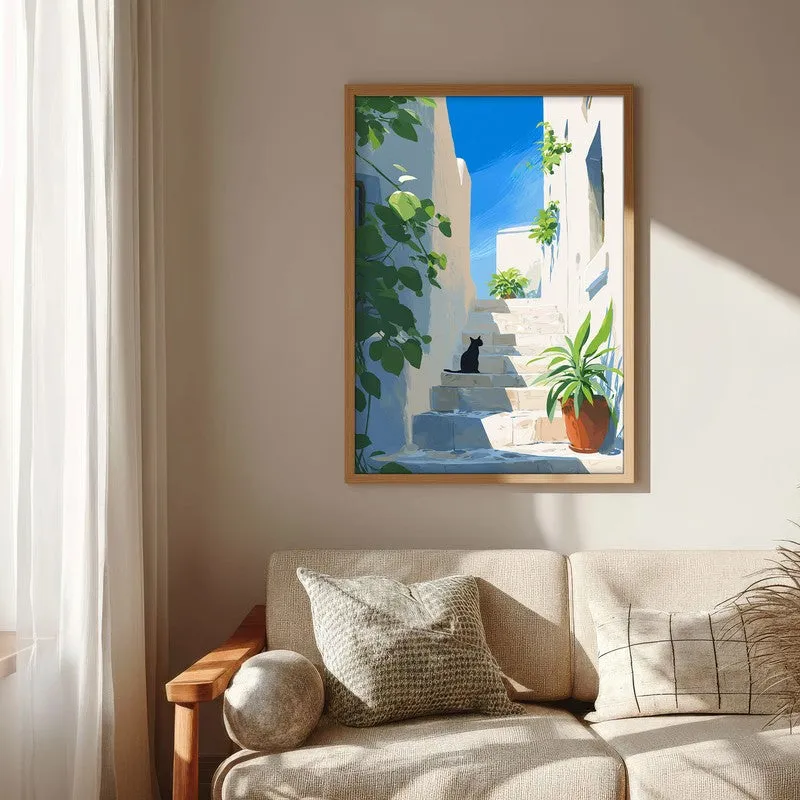 Shadow Stair Canvas Wall Painting - Brown Frame media 6
