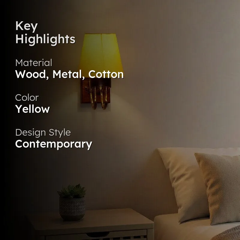 Gilded Arch Decorative Cotton Wall Lamp - Yellow media 2