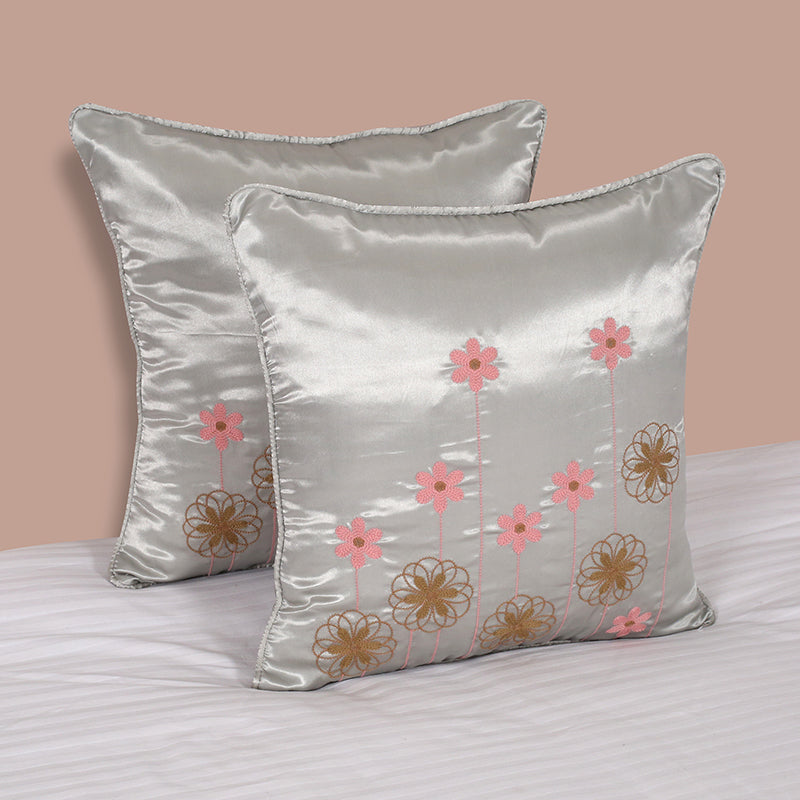 Steel Magnolias Embroidered Cushion Cover - Set Of Two media 2