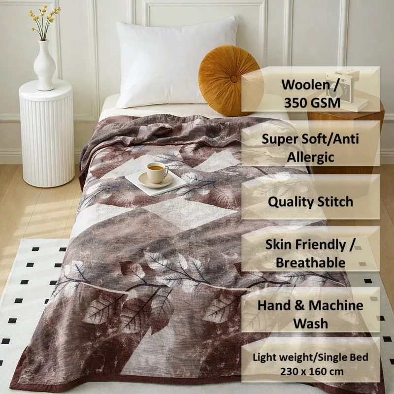 Spring Cozy Wool Blankets (Brown) - 350 GSM media 9
