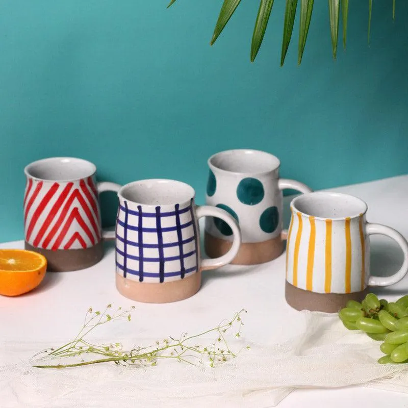 Hallowes Ceramic Coffee Mug (250 mL Each) - Set of Four media 1