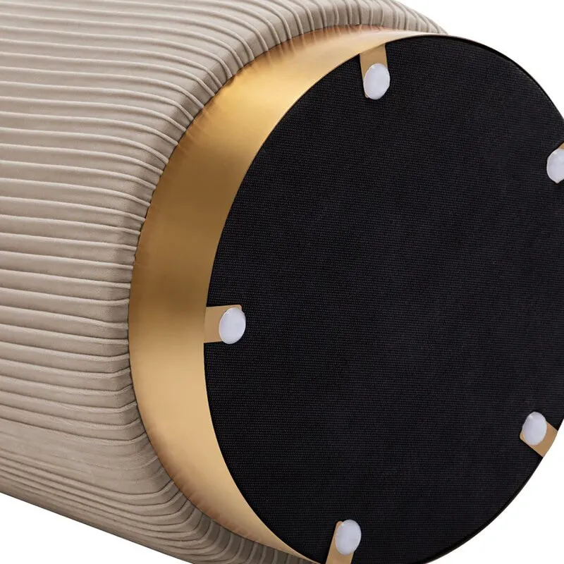 Lunaro Cushiq Ottoman - White & Gold media 4