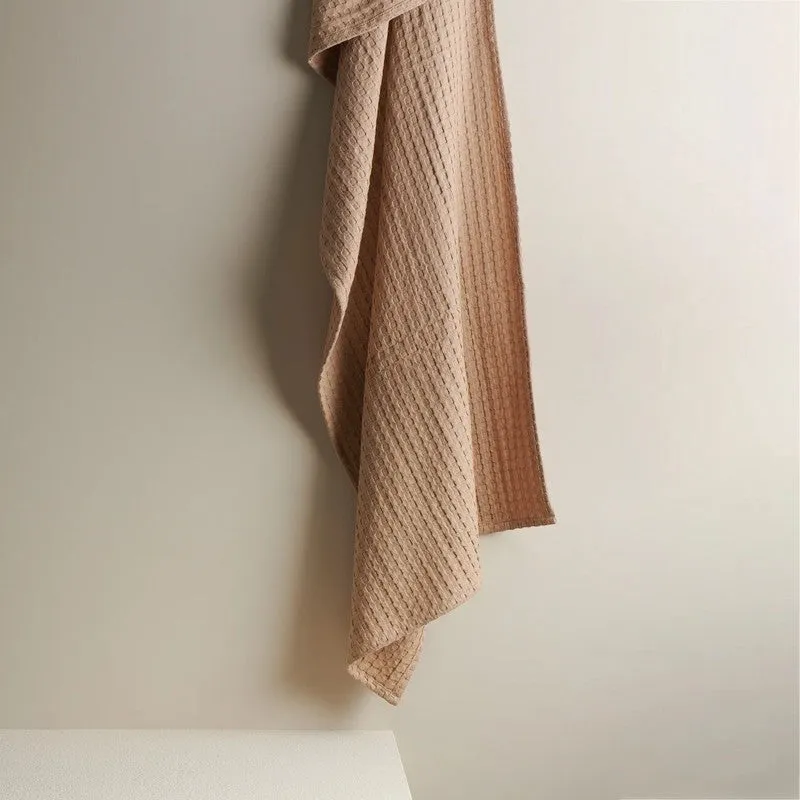 Ambar Waffle Weave Cotton Bath Towels - Brown media 3