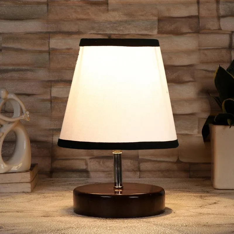 Mita Fabric Table Lamp - White,Brown media 1